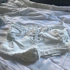 BILLABONG Lace Up White Shorts